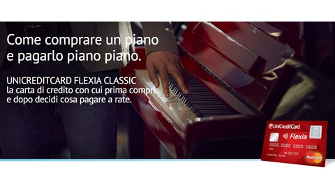 Pubblicità carta Flexia Unicredit